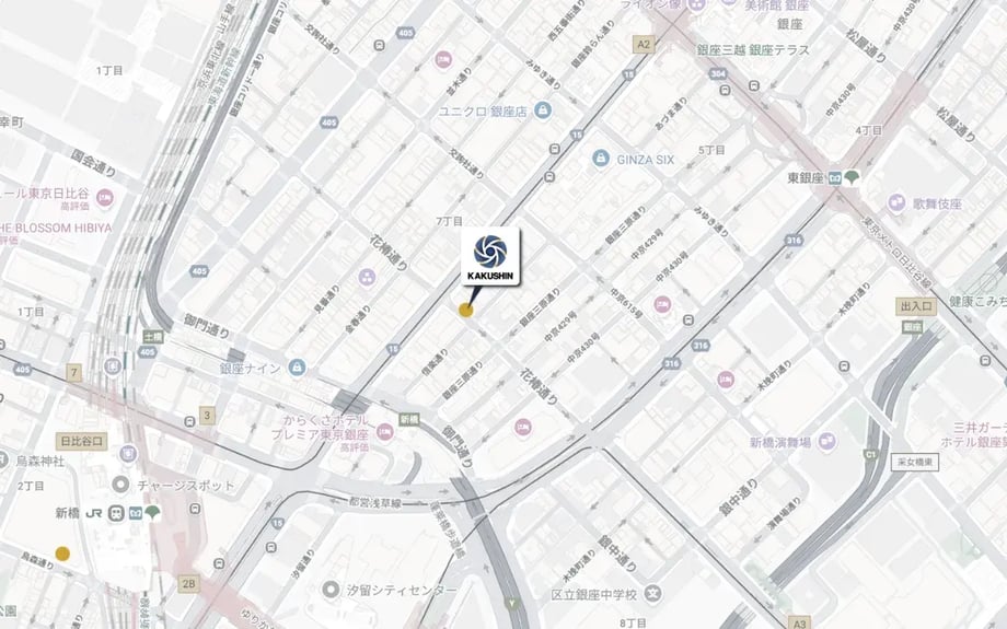 カクシン消火栓標識設置場所（新橋駅周辺）